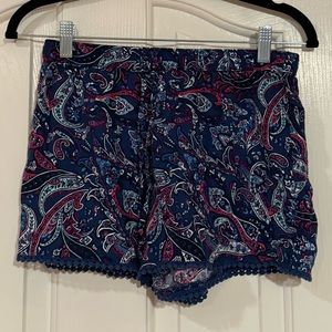 Abercrombie Paisley Navy Blue Shorts